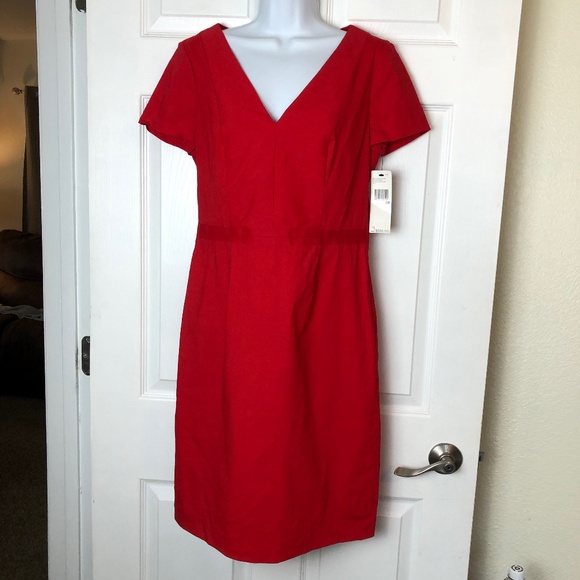 Dkny Dresses & Skirts - DKNY Stunning Red NWT V-Neck Sheath Cocktail/Wedding Guest Dress